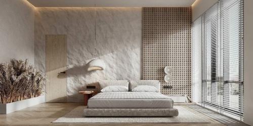 Интерьер спальни.  Светло и просторно. 03