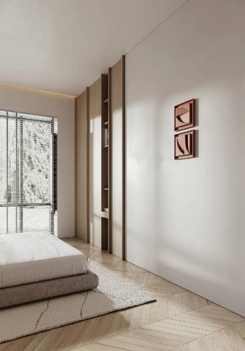 Интерьер спальни.  Светло и просторно. 05