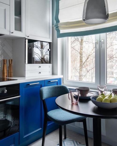 Кухня в бело - синих тонах - отличный выбор! 01