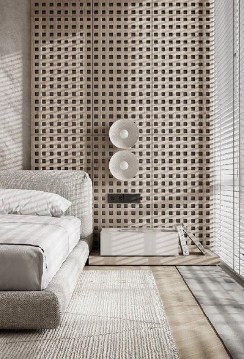 Интерьер спальни.  Светло и просторно. 01