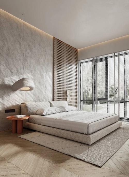 Интерьер спальни.  Светло и просторно. 02