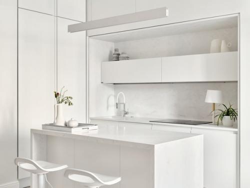 В небольшом пространстве квартиры - студии удалось разместить все необходимое для жизни двух человек и даже чуточку больше. 02