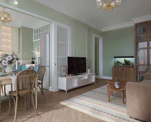 Дизайн кухни - гостиной и коридора из одного проекта. 04