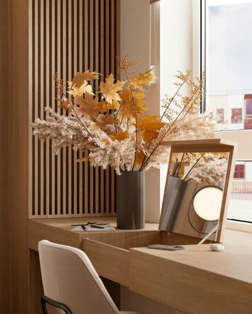 Уютный интерьер спальни площадью 14 кв. 02