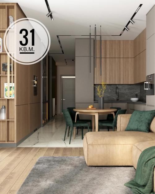 Кухня - гостиная, площадью - 31 кв.