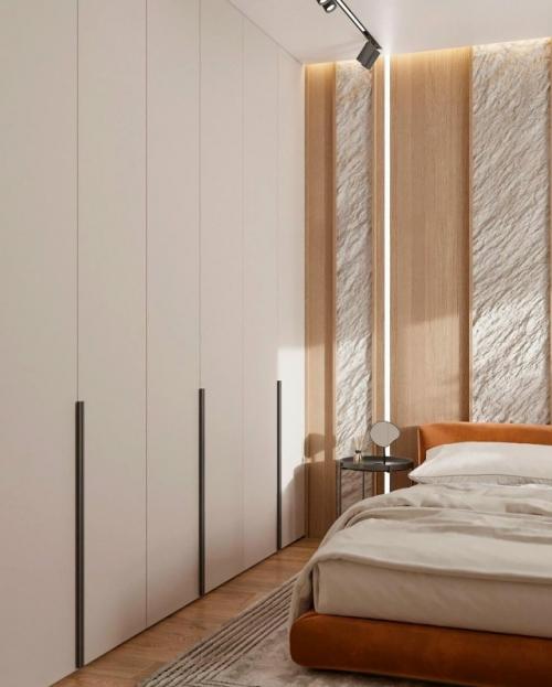 Уютный интерьер спальни площадью 14 кв. 07