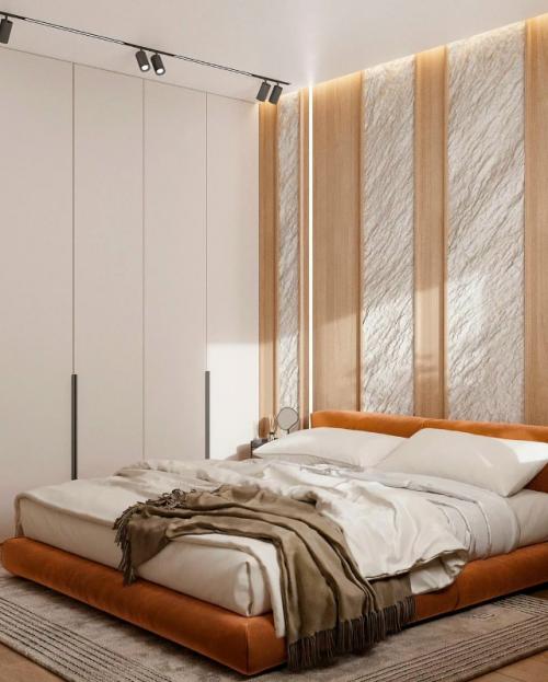 Уютный интерьер спальни площадью 14 кв. 08