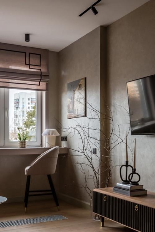 Красивый, светлый дизайн двухкомнатной квартиры с ярким акцентом. 03