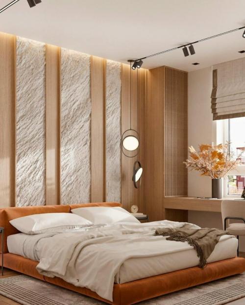 Уютный интерьер спальни площадью 14 кв. 04