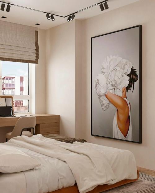 Уютный интерьер спальни площадью 14 кв. 06