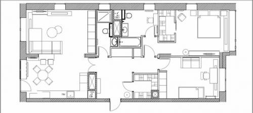 Трехкомнатная квартира, площадью - 100 кв. 09