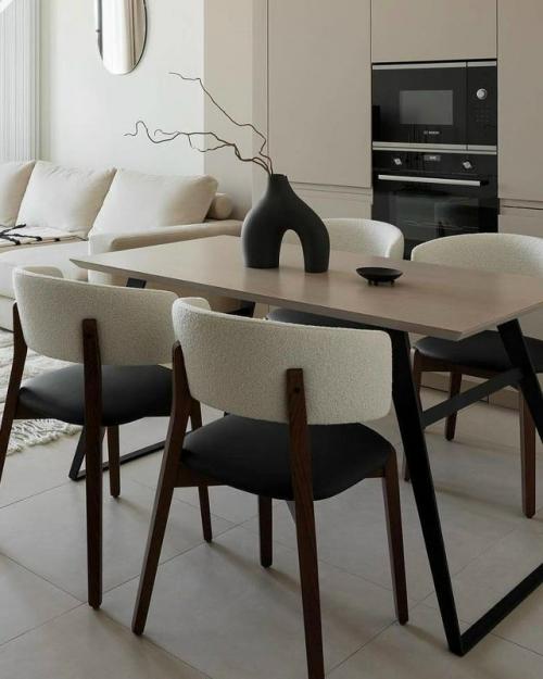 Светлый и лаконичный интерьер кухни - гостиной площадью 20 кв.  