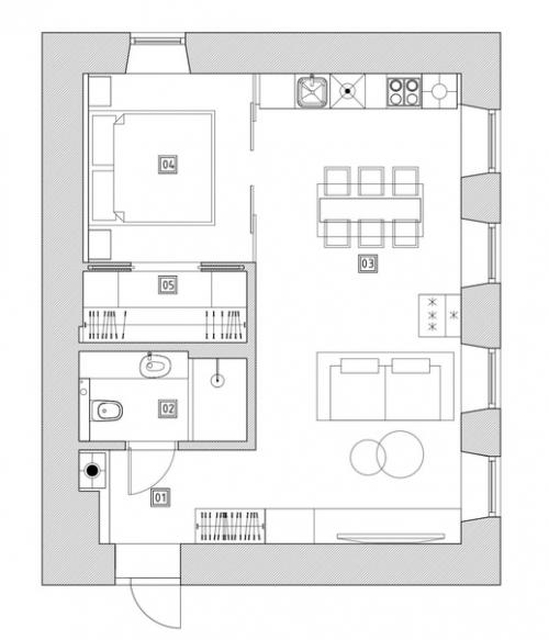 Лофт - двушка в старом кирпичном доме и площадью: 50 кв. 09