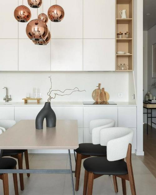 Светлый и лаконичный интерьер кухни - гостиной площадью 20 кв. 04