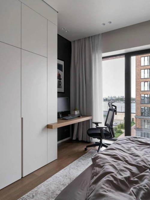 Квартира для студента, в которой лаконичность стала идеальным фоном для яркого, творческого характера будущего актёра. 06