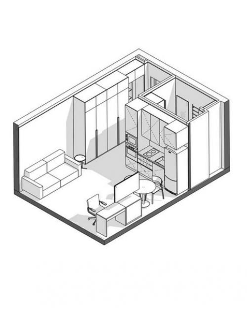 Квартира - студия, общей площадью - 26 кв. 05