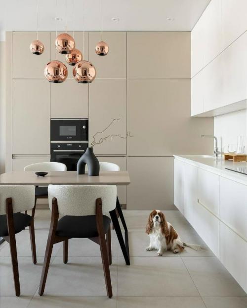 Светлый и лаконичный интерьер кухни - гостиной площадью 20 кв. 03