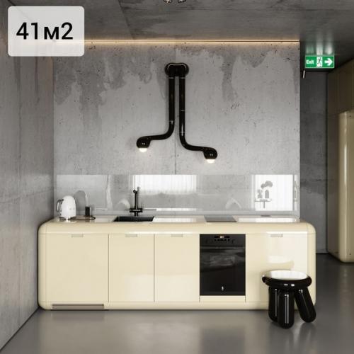 Ретрофутуризм - стал источником вдохновения для создания интерьера.