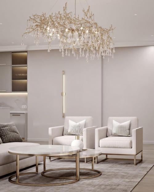 Шикарная светлая кухня - гостиная.  