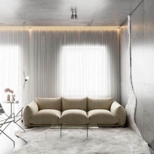 Ретрофутуризм - стал источником вдохновения для создания интерьера. 01