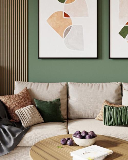 Очень привлекательный интерьер гостиной. 01