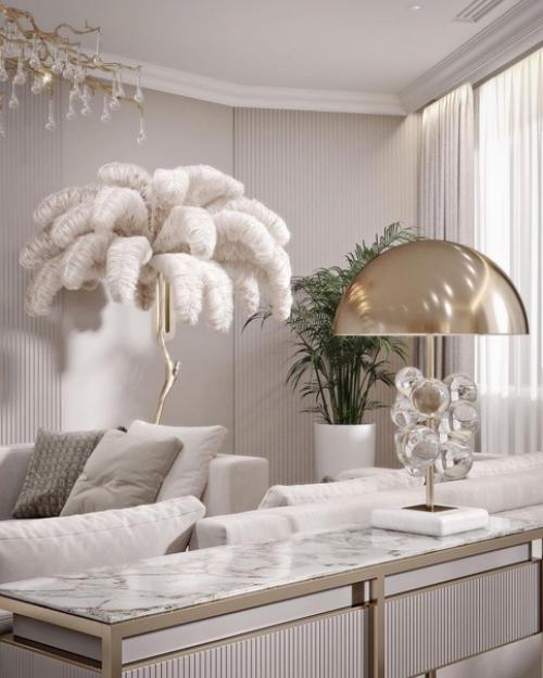 Шикарная светлая кухня - гостиная. 01