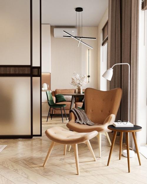 Очень привлекательный интерьер гостиной. 03