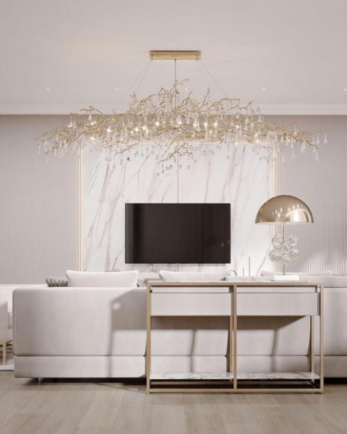 Шикарная светлая кухня - гостиная. 03