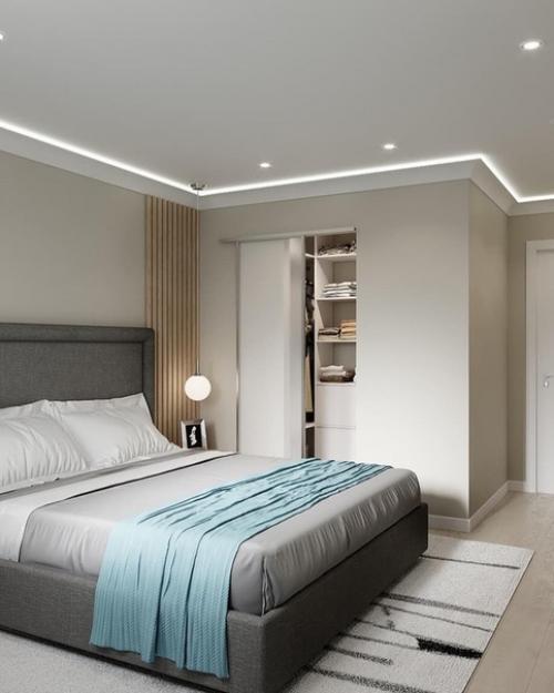 Проект квартиры, сделан в максимально спокойных тонах. 06