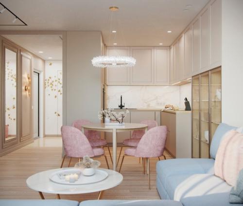 Легкий, стильный интерьер в современном стиле. 01