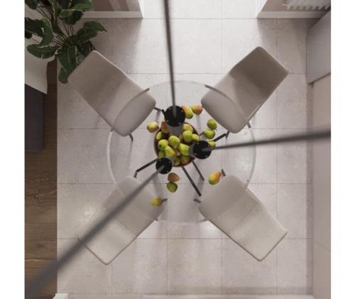 Светлая и спокойная зона кухни и утеплённой лоджии в совмещённой кухне - гостиной. 03