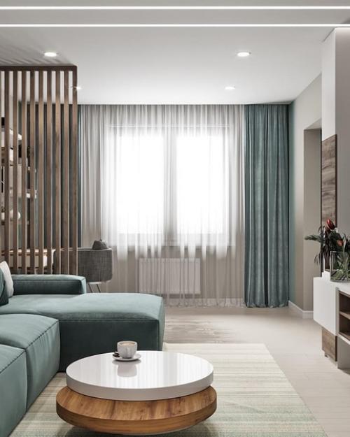 Проект квартиры, сделан в максимально спокойных тонах. 04