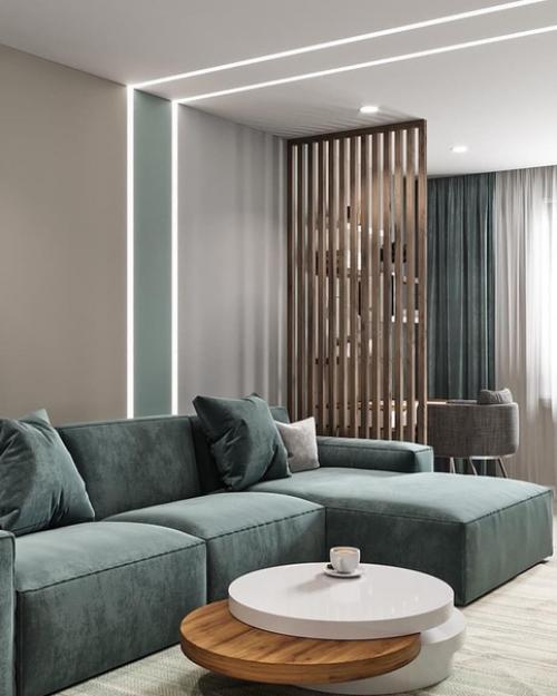 Проект квартиры, сделан в максимально спокойных тонах. 03