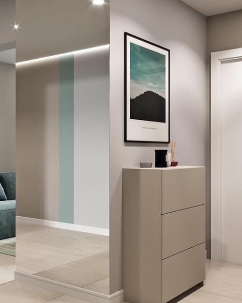 Проект квартиры, сделан в максимально спокойных тонах. 08