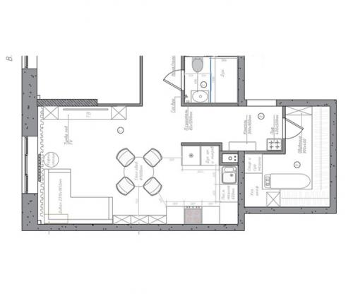 Легкий, стильный интерьер в современном стиле. 06