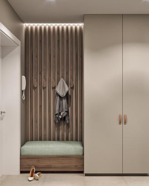 Проект квартиры, сделан в максимально спокойных тонах. 09