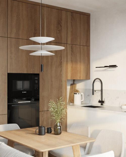 Современный стиль в дизайне кухни - гостиной, площадью - 16. 03