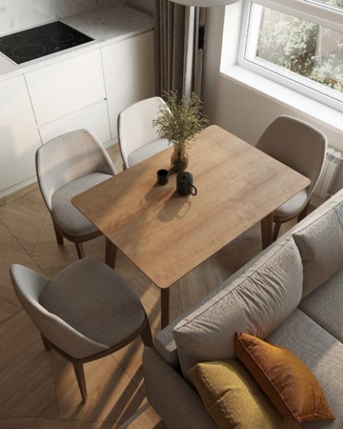 Современный стиль в дизайне кухни - гостиной, площадью - 16. 06