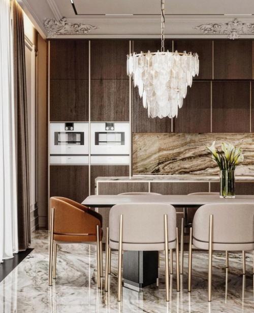 Холл и кухня - гостиная в загородном доме. 05