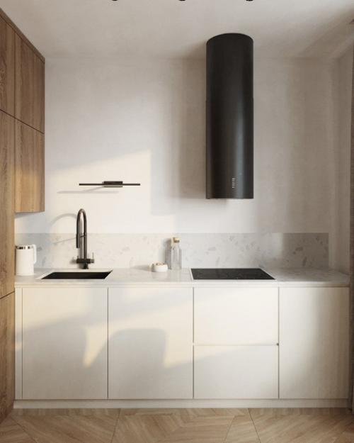 Современный стиль в дизайне кухни - гостиной, площадью - 16. 02