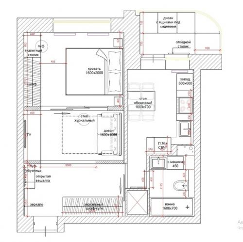 Легкий, свежий!  А какими словами вы интерьер этой однушки опишите. 09