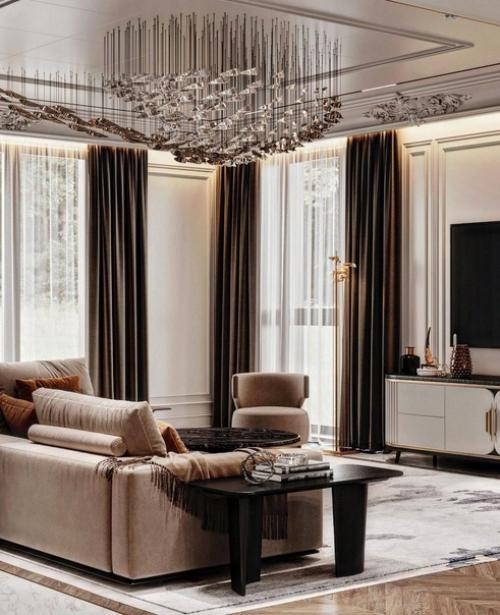 Холл и кухня - гостиная в загородном доме. 07