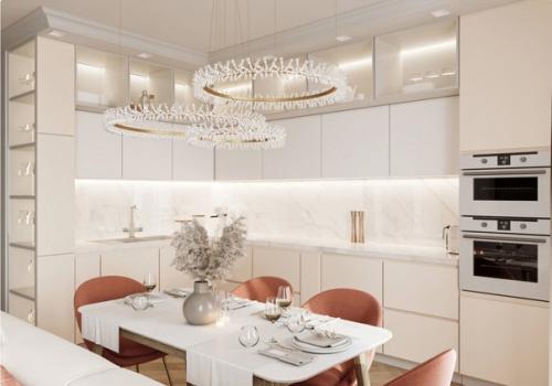 Интерьер двухкомнатной квартиры в приятных пастельных тонах.