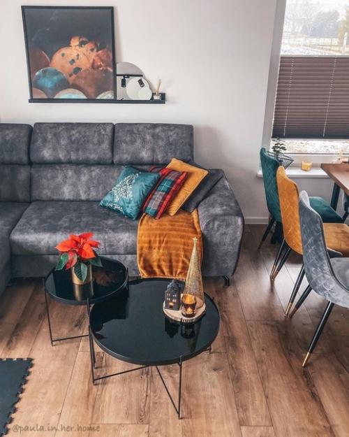 Стильная кухня - гостиная в сочных тонах. 02