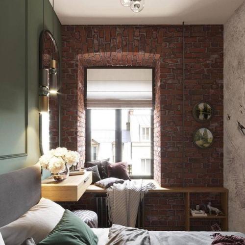 Спальня в квартире в стиле лофт. 02
