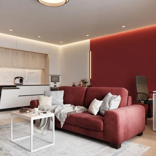 Кухня - гостиная и коридор из одного проекта.