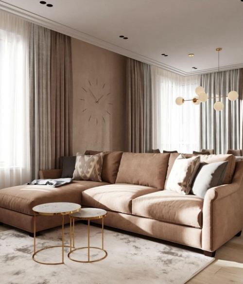 Кухня - гостиная в бежевых тонах! 04