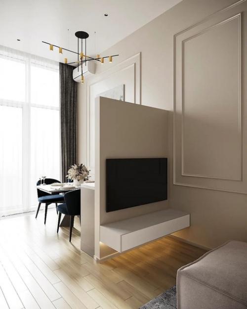 Дизайн квартиры.  Отличные решения для помещений с высокими потолками. 04