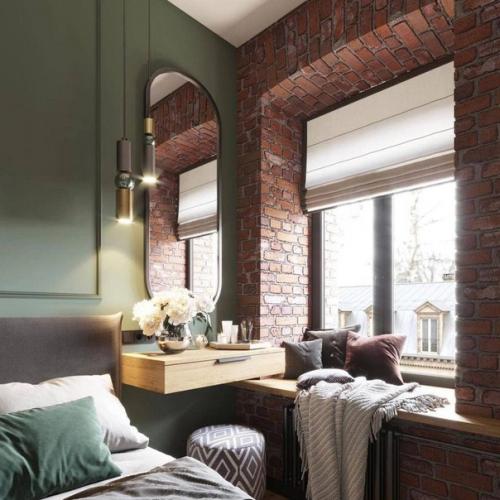 Спальня в квартире в стиле лофт. 01