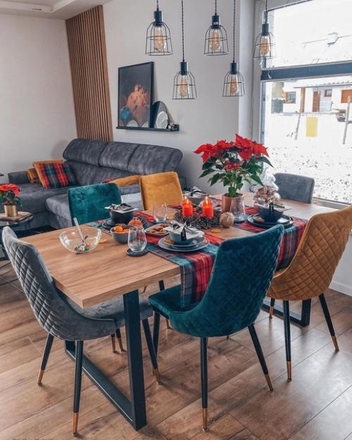 Стильная кухня - гостиная в сочных тонах. 03